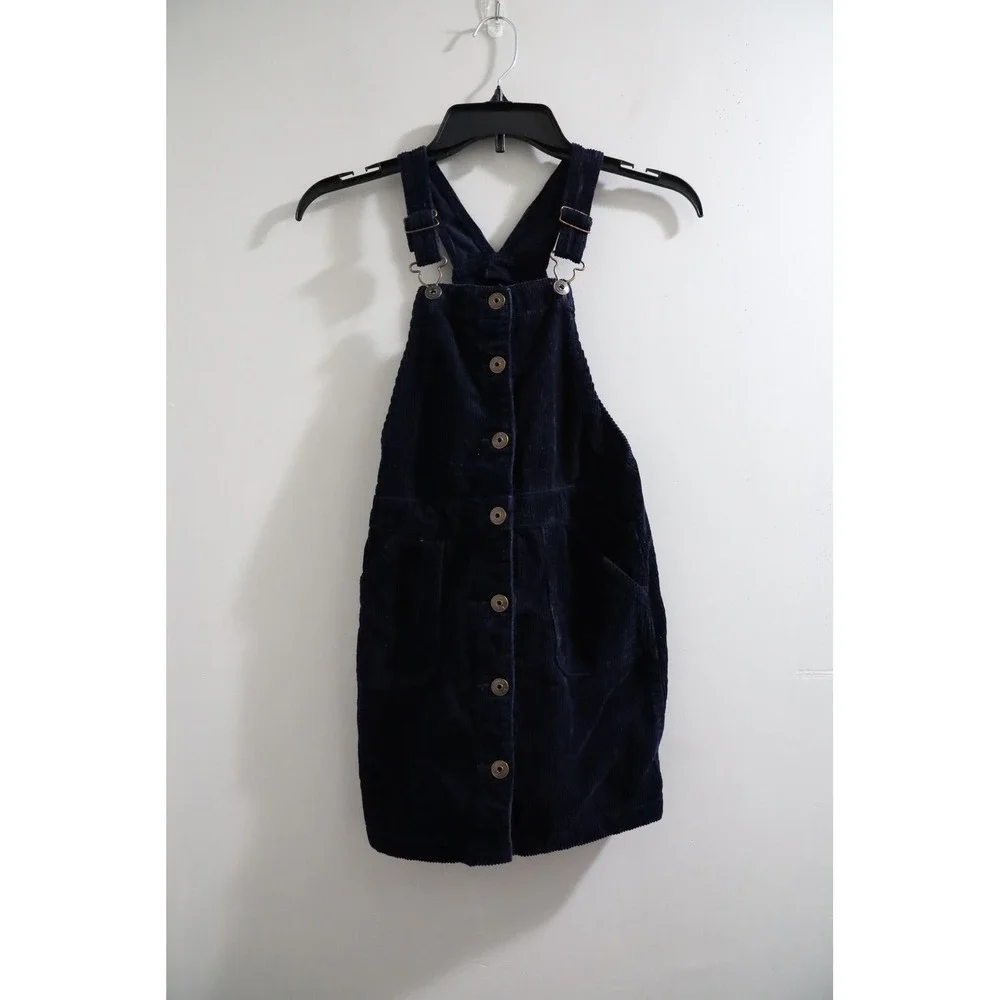 OshKosh B'gosh Girls Size 10 Dark Blue Corduroy Jumper Dress‎ Cute Casual